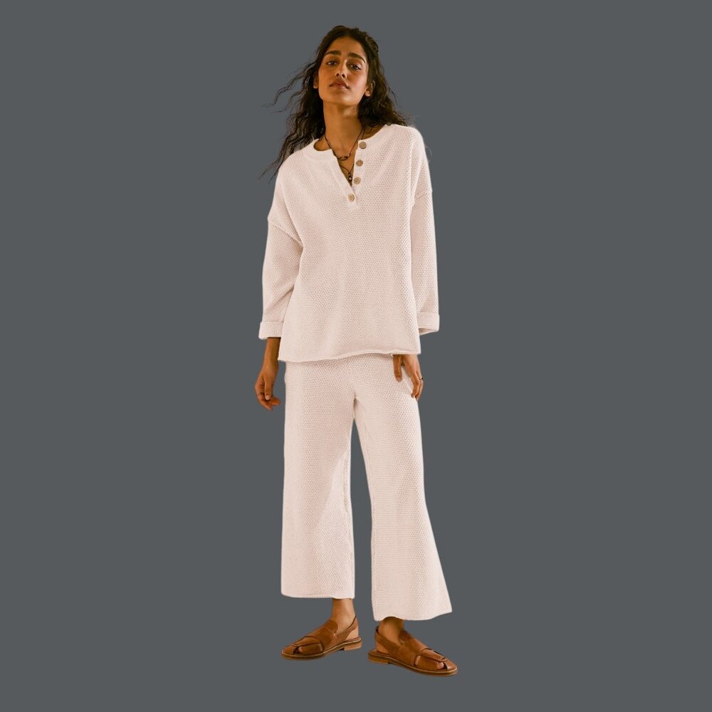 FREE PEOPLE Hailee Sweater Set - Au Lait aka white -Size S/M/L Brand New